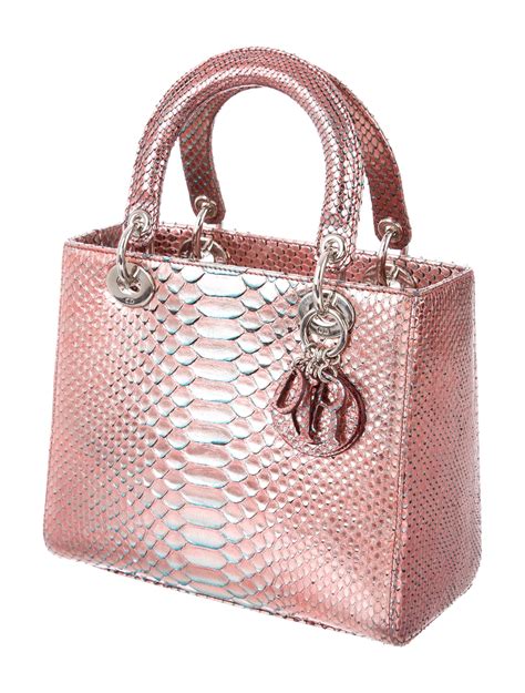 christian dior lady dior handbag python